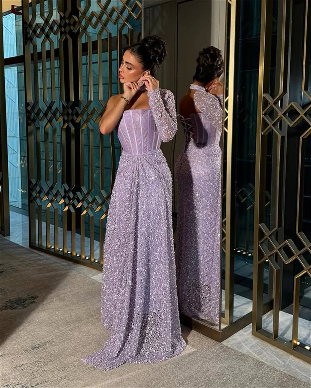 Sansa One Shoulder Floor-length A-line Prom Dresses Elegant Purple Simple