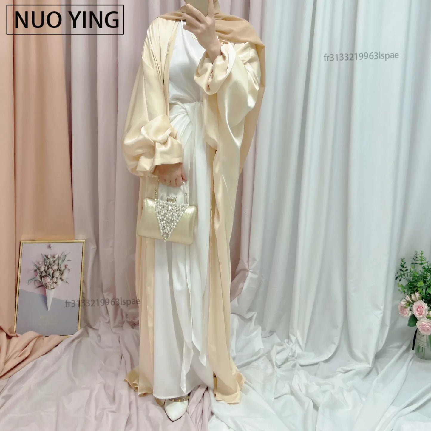Double-Breasted Kimono Abaya with Sash Belt – Lightweight Traditional Robe