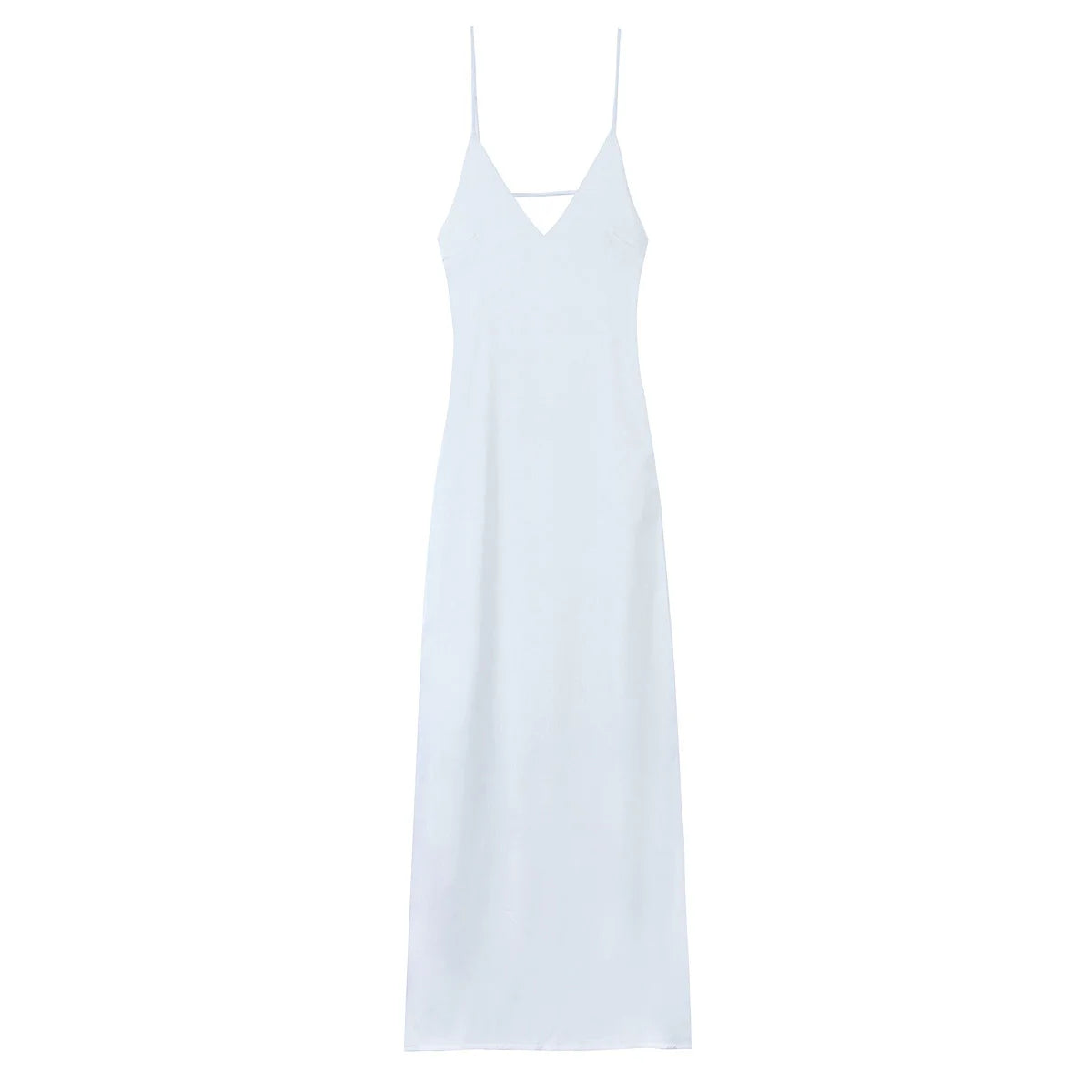 V-Neck Backless Camisole Dress – Sleeveless Ankle-Length Summer Outfit