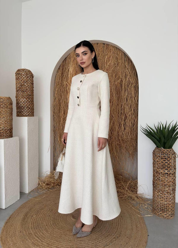 Cast Button Detailed Dress