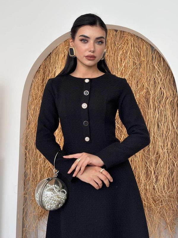 Cast Button Detailed Dress